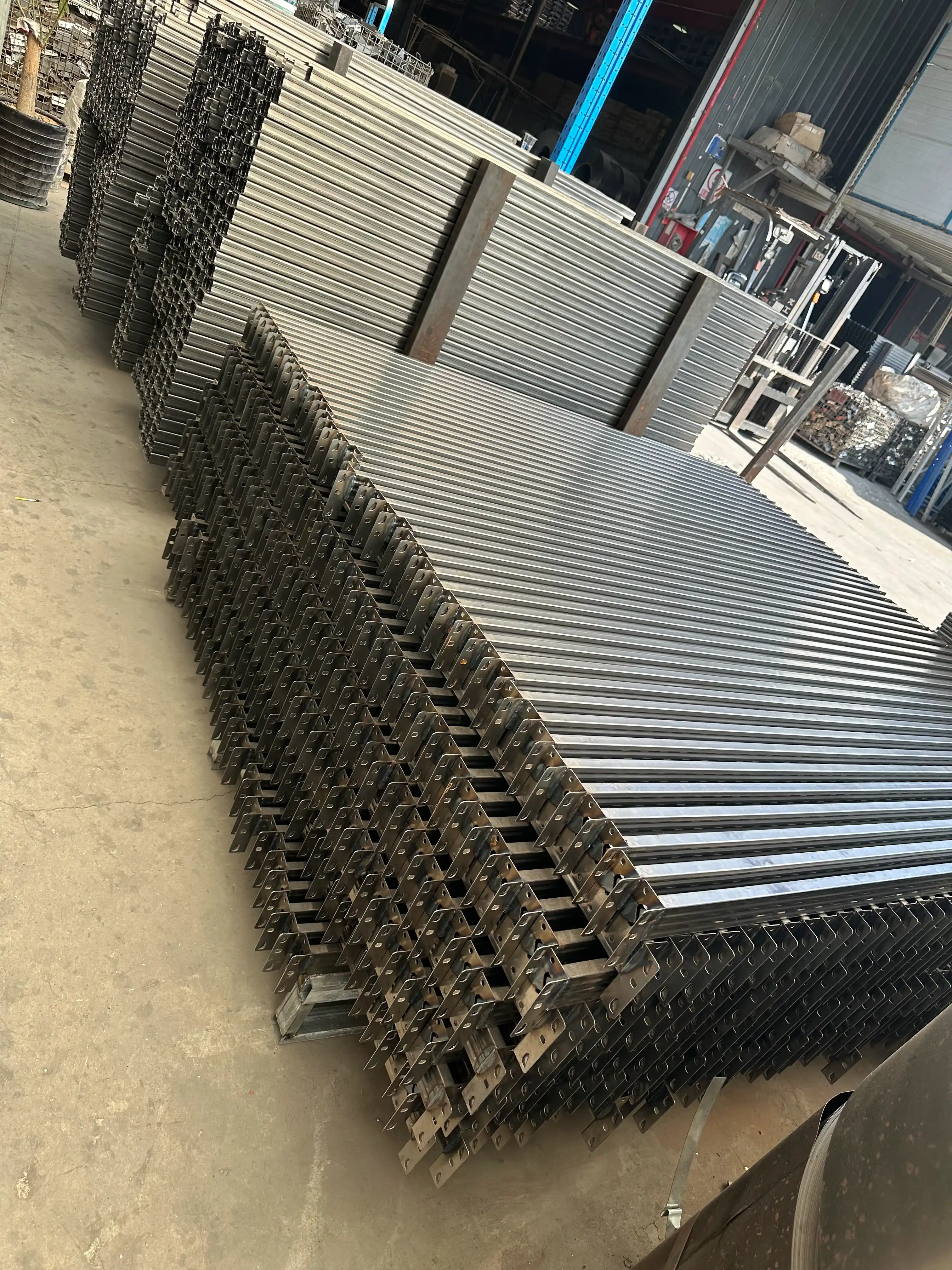 Raw steel racking upright columns